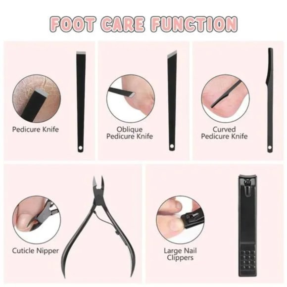 New Manicure Set 19pcs Stainless Steel Professional Nail Clippers Pedicure Set - Picture 4 of 8